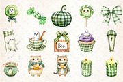 Halloween Green Gingham Clipart, an Illustration by Rose Art (Thumbnail 2 of 7)