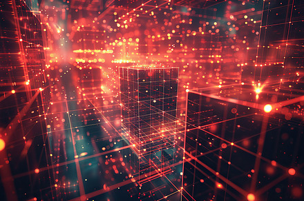 An abstract image of a 3D digital tu, a Photo by LOGOCREATIVE