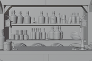 Stylized 3D Medieval Bartender, a Scene 3D Model by Dudukbersama (Thumbnail 3 of 3)