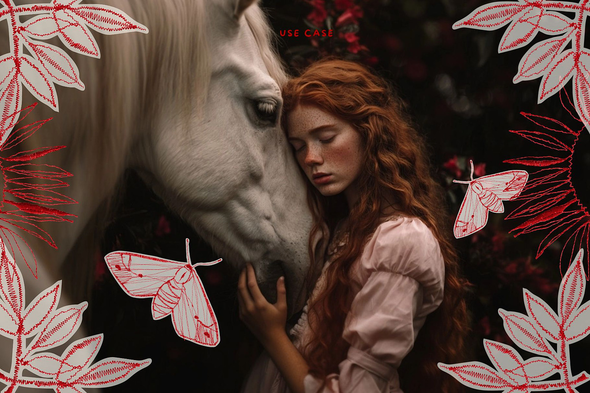 Red Handmade Embroidery Collage, an Object Graphic by InstaDesignPro (Photo 7 of 18)