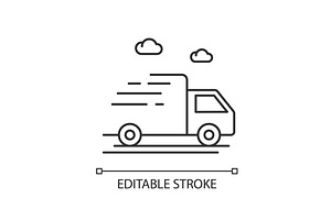 Delivery truck linear icon