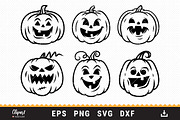 Jack O Lantern SVG, Halloween icons, an Illustration by ClipartMuchLove (Thumbnail 1 of 5)