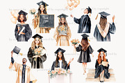 Graduation Clipart PNG, a Person Illustration by GlamArtZhanna (Thumbnail 5 of 8)