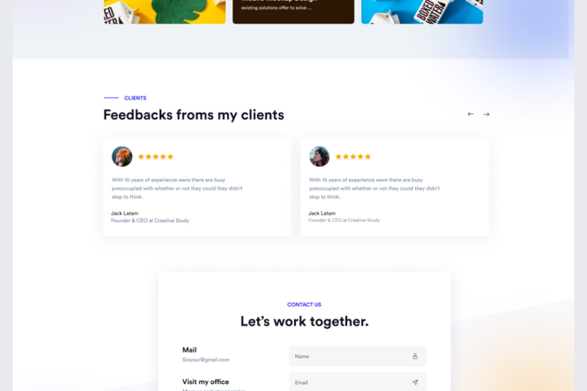 Sio - Personal Portfolio  Figma Temp, an UI Kit Template by ArtGalaxy (Photo 4 of 6)