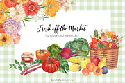 Fresh Off the Market Farm Watercolor, a Food Illustration by Catch the Dream Art (Thumbnail 1 of 12)