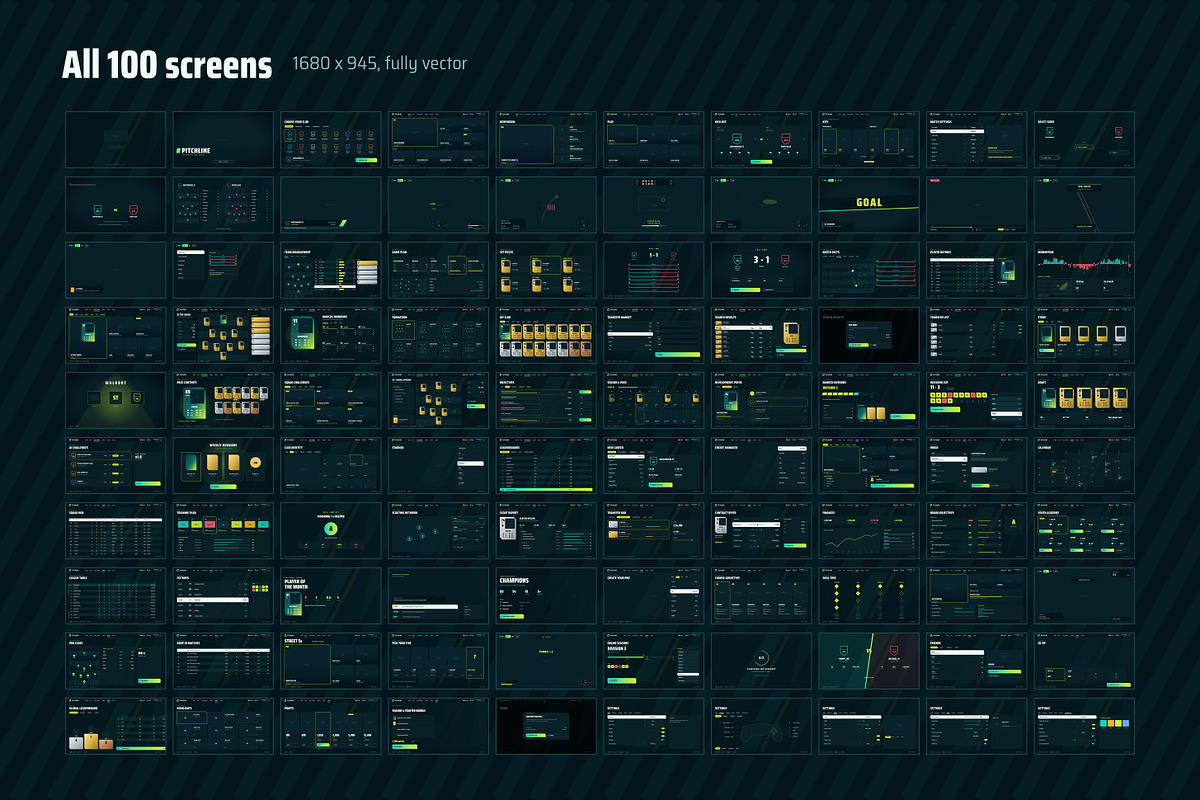 Football Game UI Kit, 100 Screens, an UI Kit Template by pawellpi (Photo 4 of 117)
