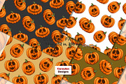 Scary Pumpkins Seamless Patterns, a Pattern Graphic by Serghei Caraulan (Thumbnail 6 of 8)