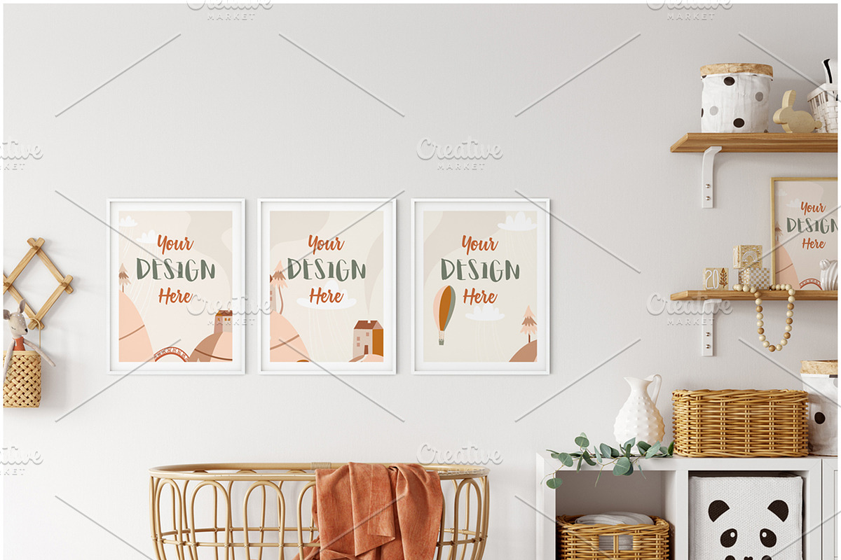 Kids Frames & Wall Mockup Bundle - 6, a Print Template by Yuri-U (Photo 3 of 28)