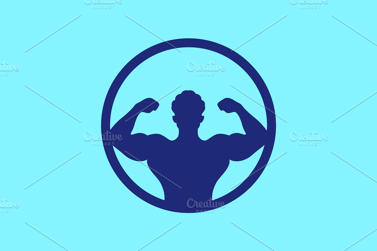 man portrait strong body logo, a Branding & Logo Template by devastd