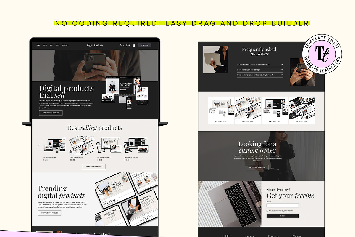 Wix Digital Products Template, a Wix Template by Template Twist Shop (Photo 8 of 10)