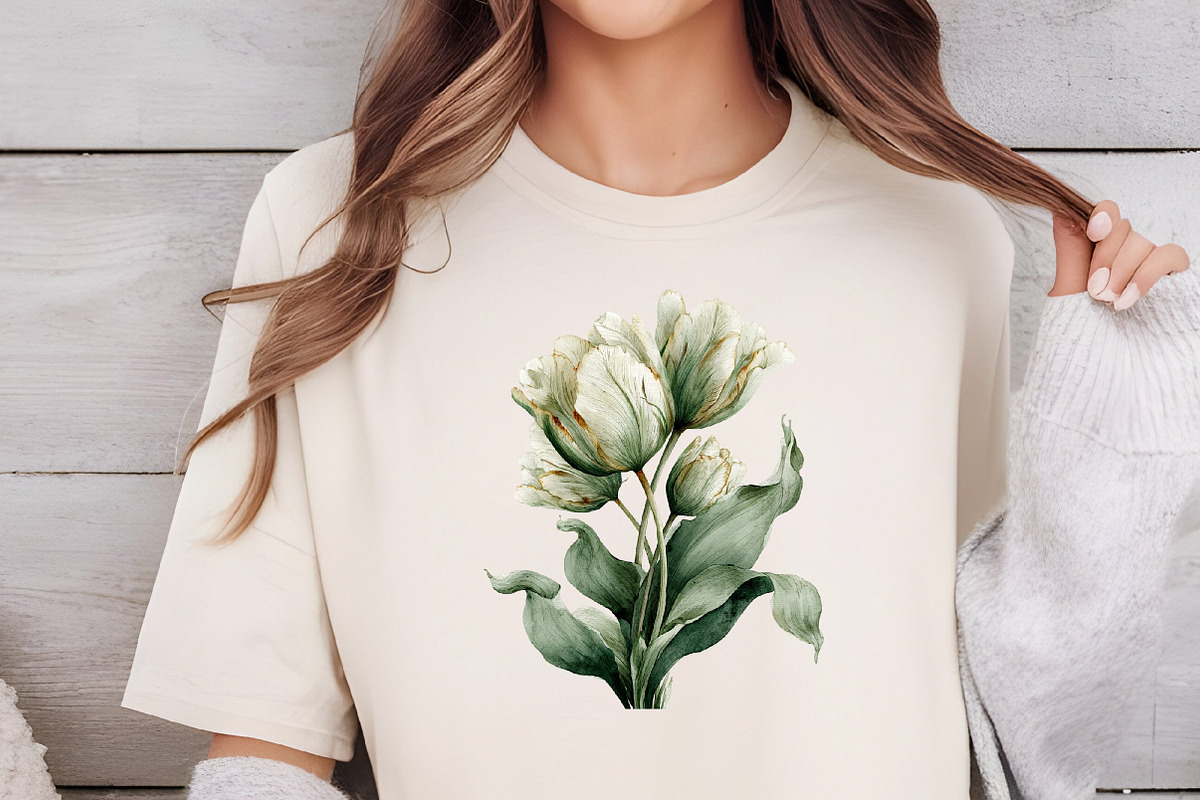 Tulip Whisper Watercolor Clipart, an Illustration by DreamCafeArt (Photo 6 of 6)