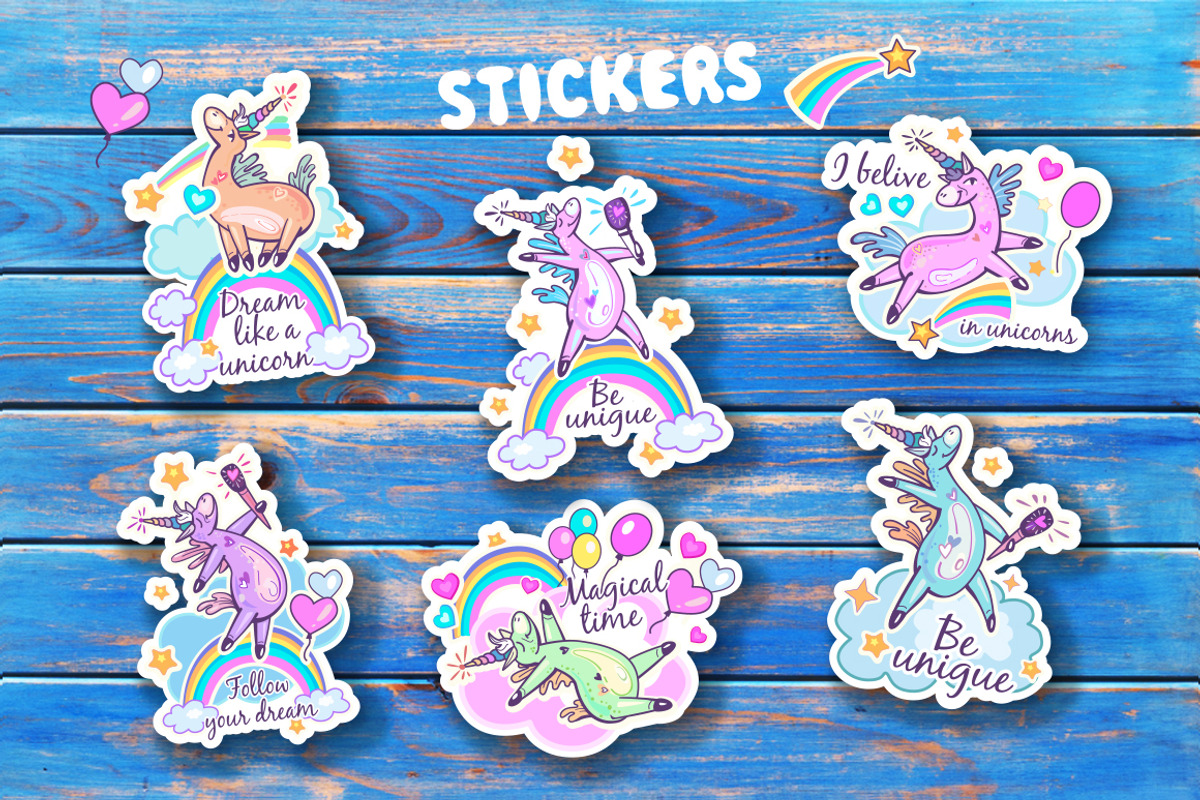 Cute Unicorns Clipart, a Pattern Graphic by ViktoriaARTprint (Photo 2 of 13)