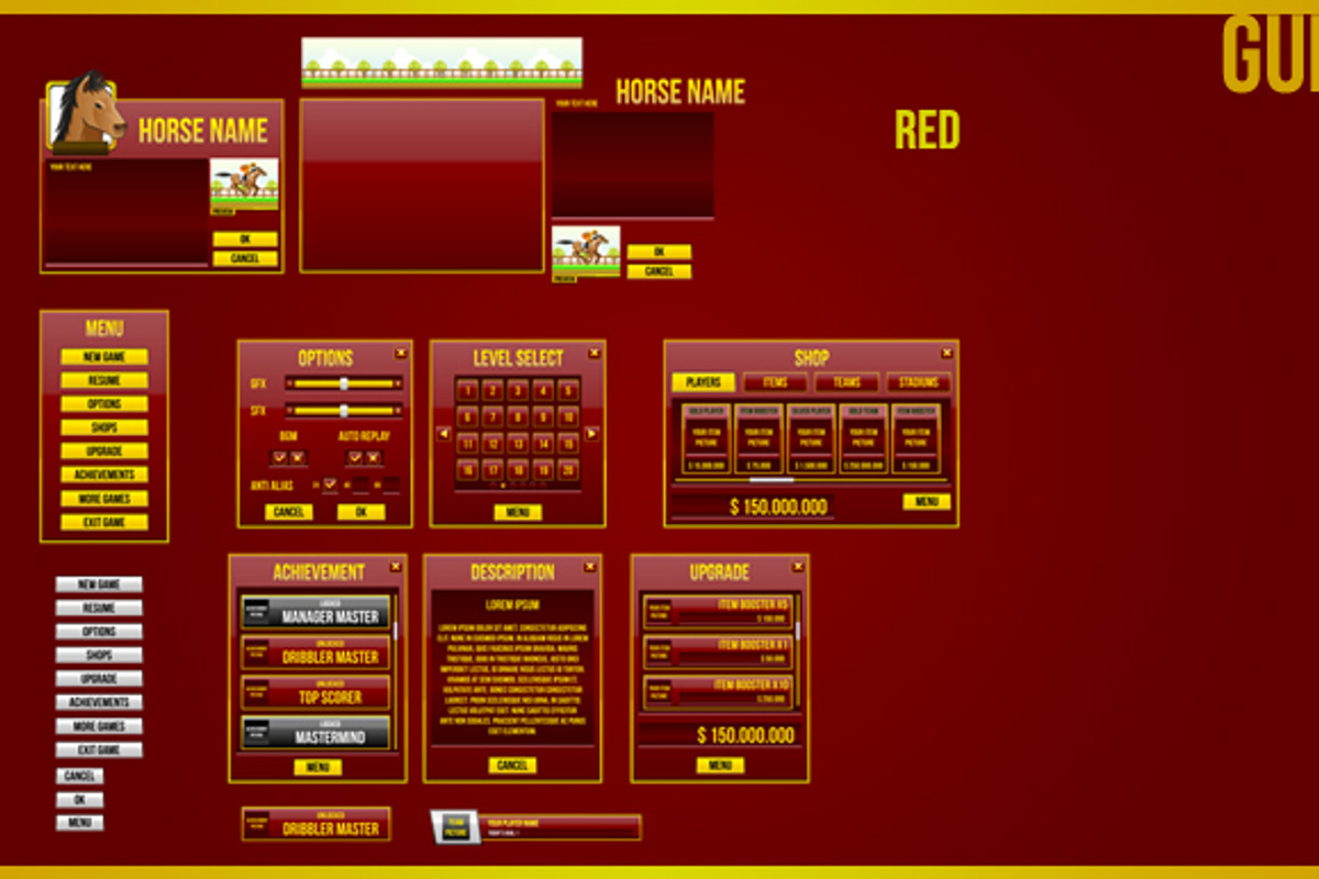 Horse Racing Game Assets, an Illustration by erkoudesign (Photo 16 of 18)