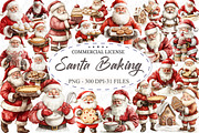 Santa Baking Clipart, an Illustration by designcity5 (Thumbnail 1 of 5)