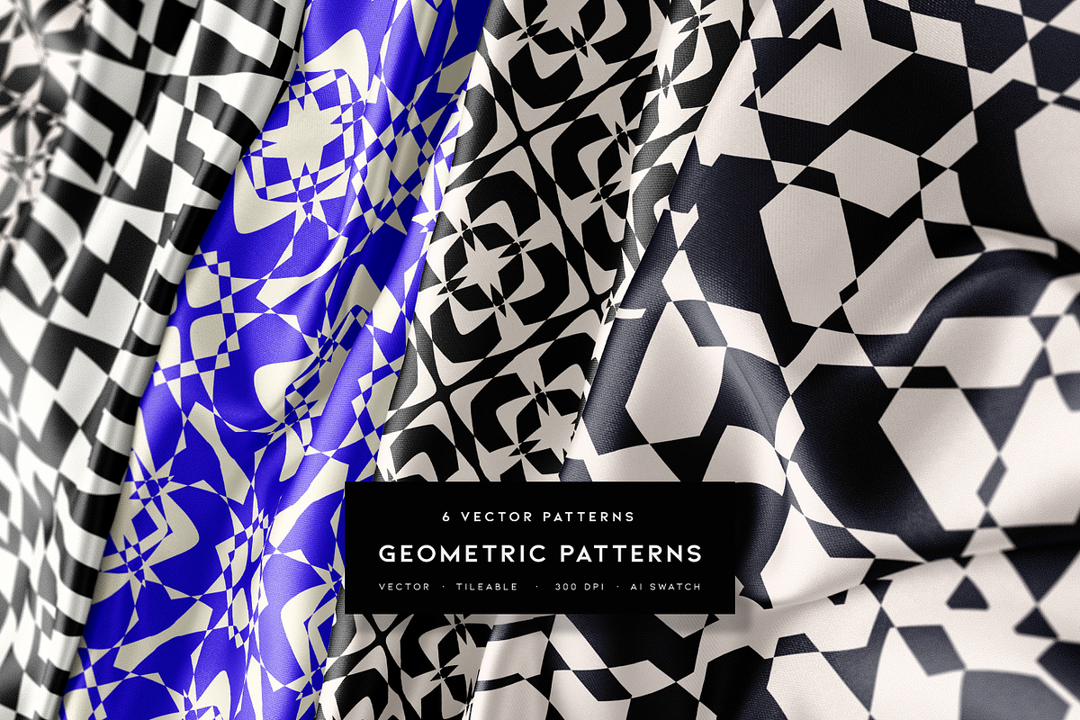 6 Geometric Vector Patterns, a Pattern Graphic by MalyskaStudio