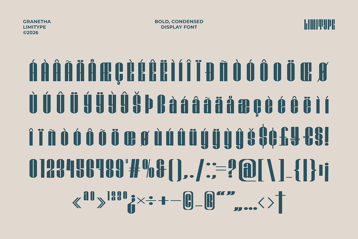 Granetha - Bold Condensed Font, a Sans Serif Font by limitype (Photo 11 of 12)