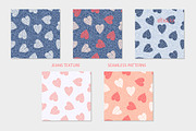 Hearts Denim Seamless Texture, a Pattern Graphic by AllNikArt (Thumbnail 3 of 7)