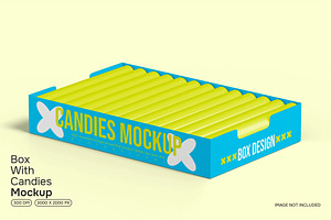 Box With Candies Mockup