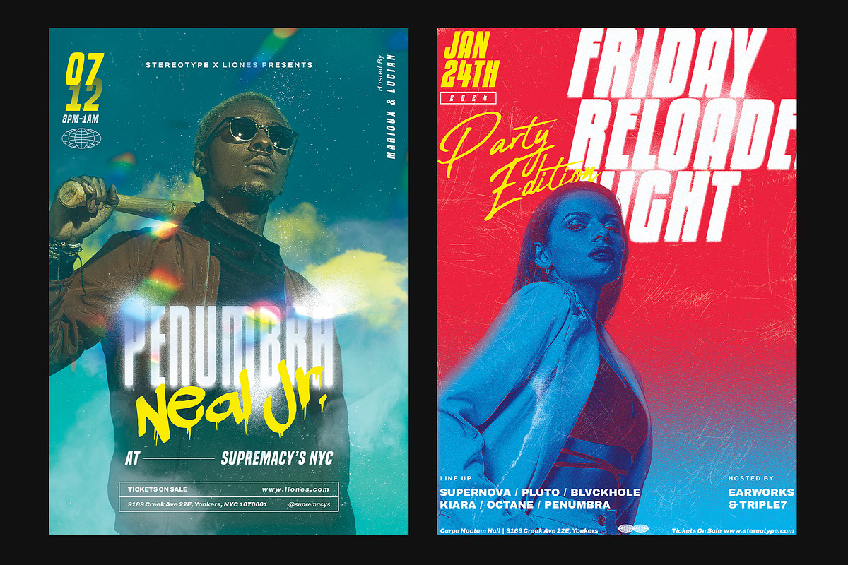 5 Hip Hop Artist Poster Templates, a Flyer Template by Bornx Design (Photo 2 of 6)