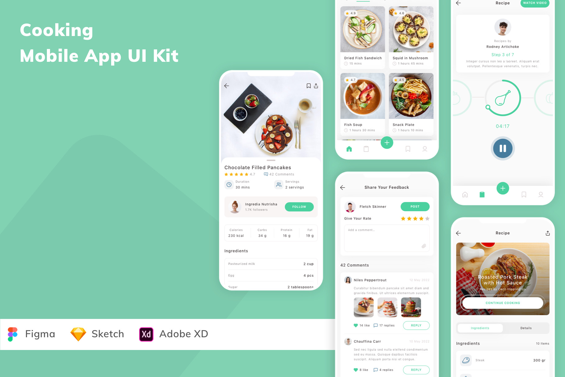Cooking Mobile App UI Kit, an UI Kit Template by Betush