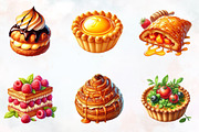 Pastry Watercolor ClipArt's, an Illustration by RobertsArt (Thumbnail 4 of 7)