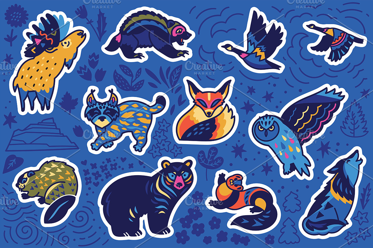 Big Sticker Bundle #1, an Animal Illustration by PenguinHouse (Photo 9 of 16)