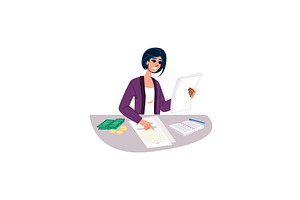 Accountant managing business finance, an Object Illustration by pikepicture