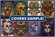 Steampunk Sugar Skulls Coloring Page, an Illustration by BrightMart (Thumbnail 3 of 3)