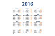 Flat Calendar 2016, a Stationery Template by Rommeo79 (Thumbnail 5 of 5)