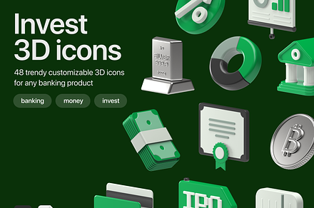 Invest 3D icons, an Icon by Goicons