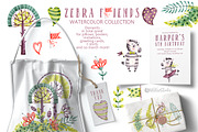 Watercolor nursery cute Zebra friend, an Animal Illustration by UlitkaStudio (Thumbnail 4 of 11)