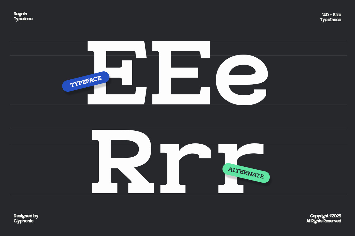 GC Regain - Display Bold Slab Serif, a Slab Serif Font by Glyphonic (Photo 2 of 15)