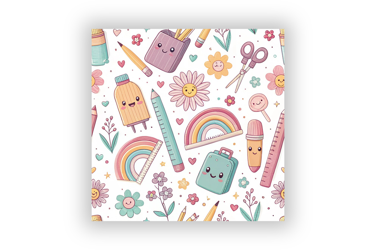 Cute Back to School Digital Paper, a Pattern Graphic by FloridPrintables (Photo 6 of 10)