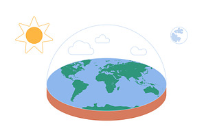 Fake conspiracy theory planet earth, a Finance Illustration by Lemberg Vector