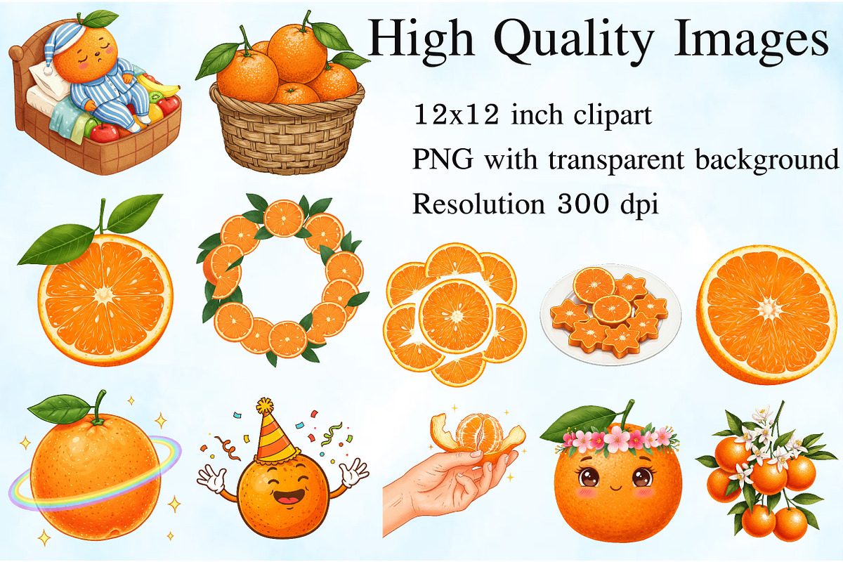 Watercolor Oranges Clipart, an Illustration by Craft Nest (Photo 2 of 6)