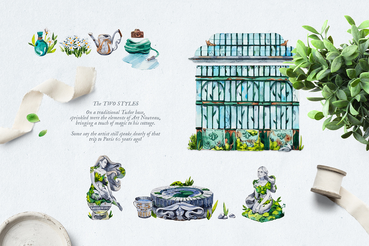 Artist's Garden Watercolours, a Decorative Illustration by Aquarellina (Photo 7 of 30)
