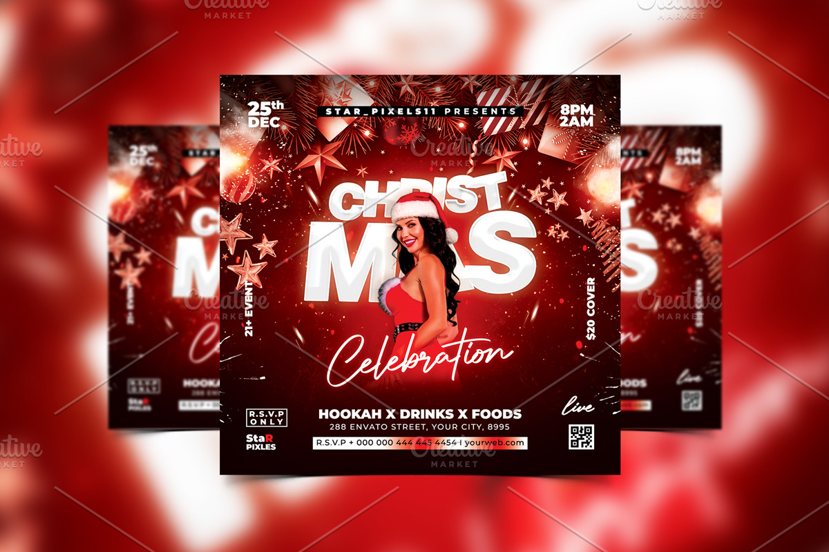 10 Christmas Party Flyer Bundle, a Flyer Template by StarPixles11 (Photo 6 of 12)