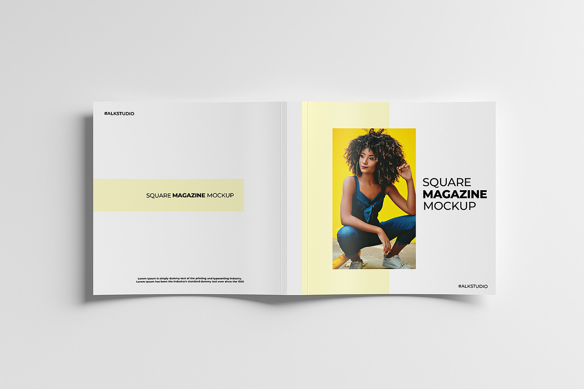 Square Magazine Mockup, a Print Template by AlkStudio (Photo 8 of 15)