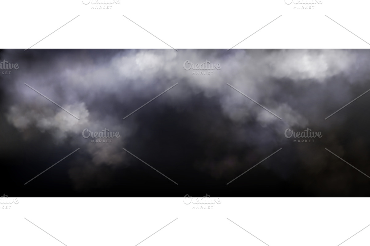 Stormy dark cloudy sky background, an Illustration by art PVP - market