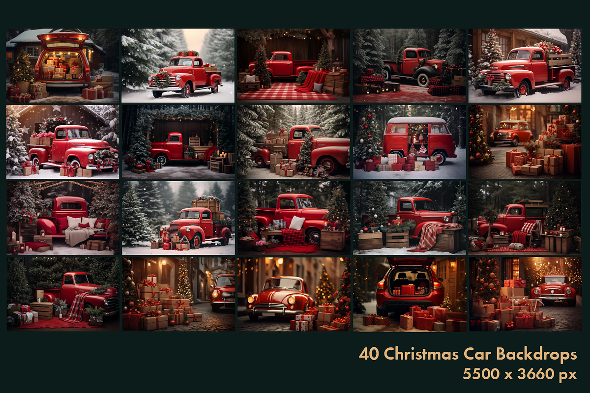 40 Christmas Car Digital Backdrops, a Background Graphic by HappyNews (Photo 2 of 5)