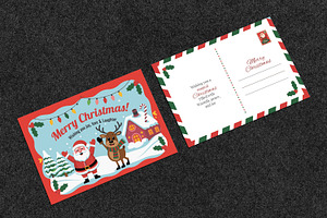 Christmas Postcard Template, a Card Template by MightyDesign