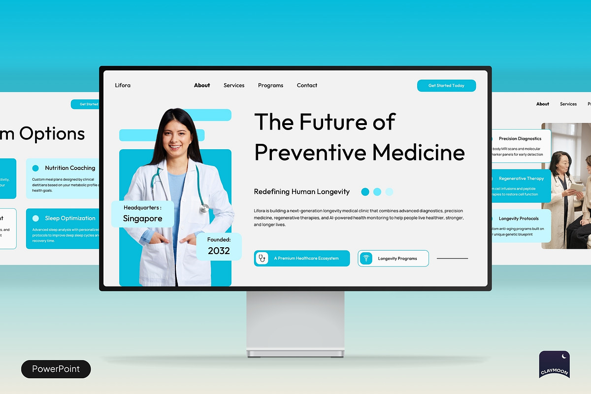Medical Clinic Pitch Deck, a Presentation Template by Claymoon Lab (Photo 1 of 7)