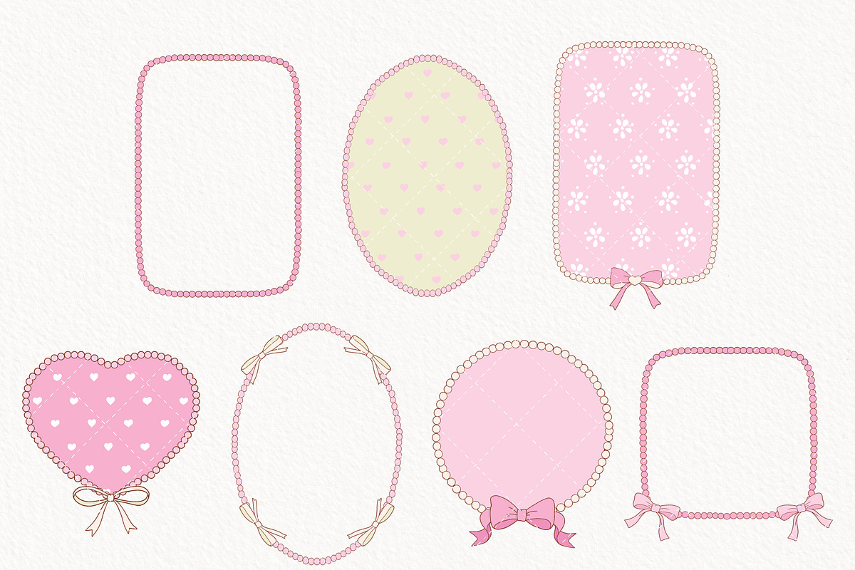 Coquette Frame Clipart, a Decorative Illustration by TitaLivingArt (Photo 4 of 10)