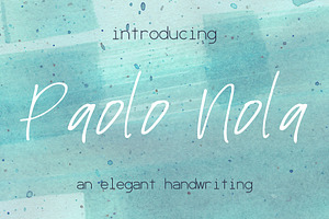 Paolo Nola Font, a Script Font by SophieSaxo
