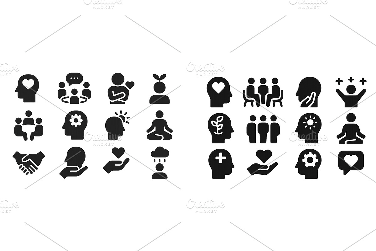Various symbols depicting mental, a Person Illustration by ZinetroN