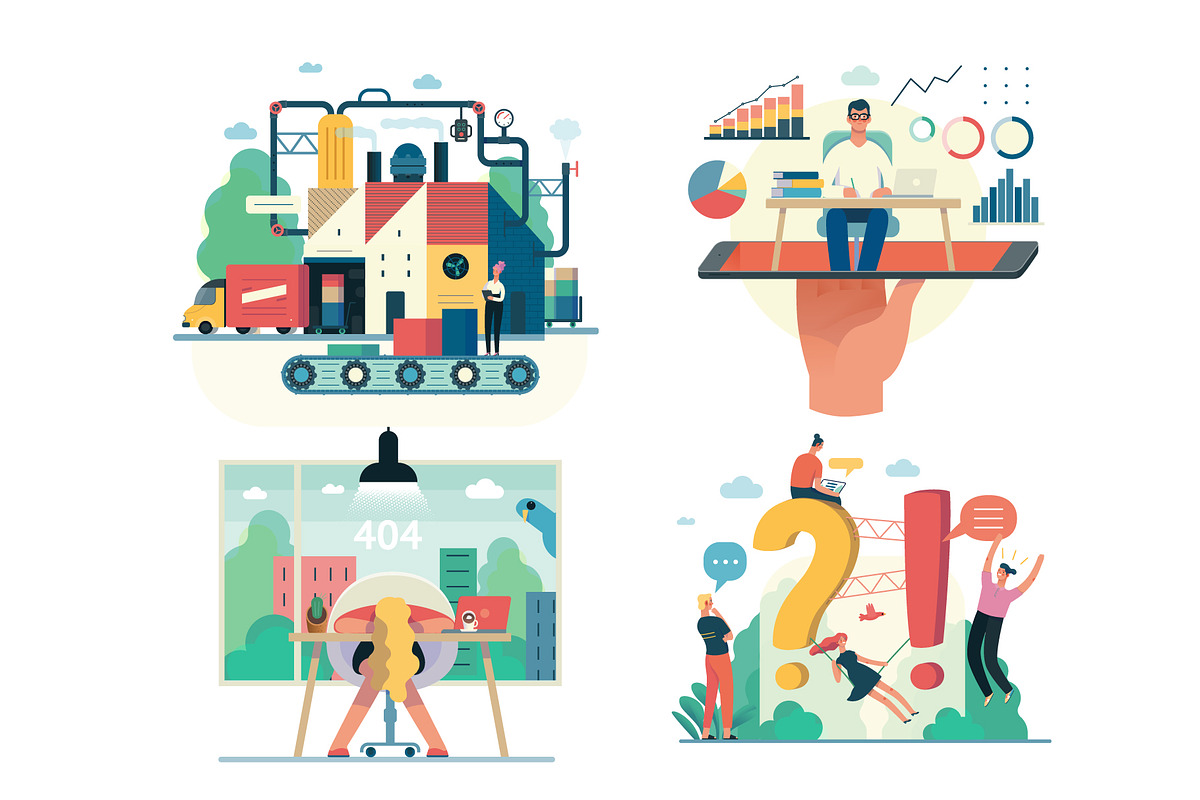 Company website vector Illustrations, a Work Illustration by Grivina's shop (Photo 4 of 26)
