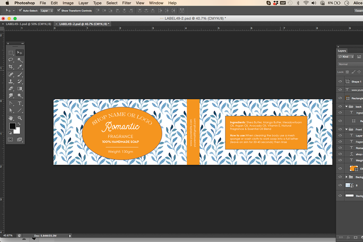 Soap label template id49, a Stationery Template by AIW SOLUTIONS (Photo 4 of 4)