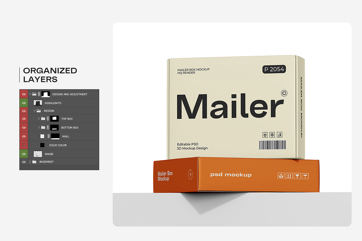 Cardboard Shipping Mailer Box Mockup, a Packaging Mockup by Ram Studio LLC (Photo 9 of 14)