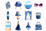 Watercolor Glamor navy Clipart, an Illustration by Design Market (Thumbnail 4 of 4)