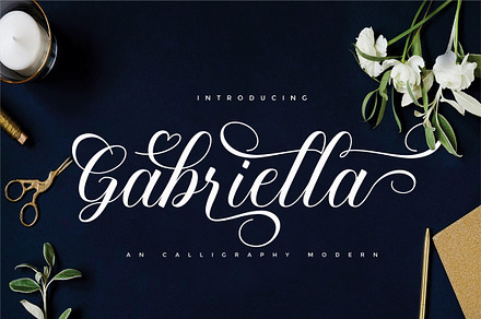 Gabriella Script, a Script Font by cooldesignlab